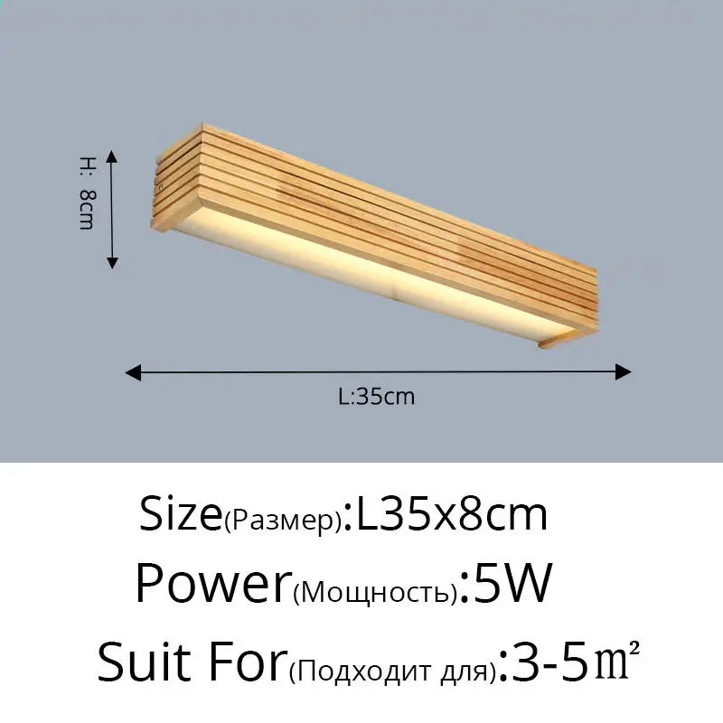 Modern Wood Wall Lamp for Bedroom Study and Hallway Lighting