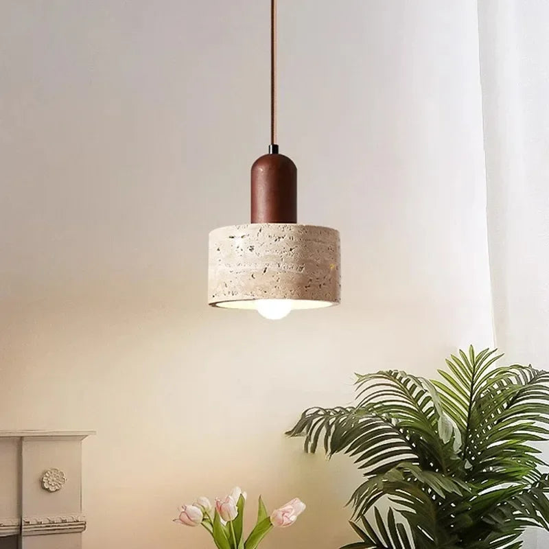 Wabi Sabi Travertine Pendant Light for Dining Rooms and Kitchen Islands