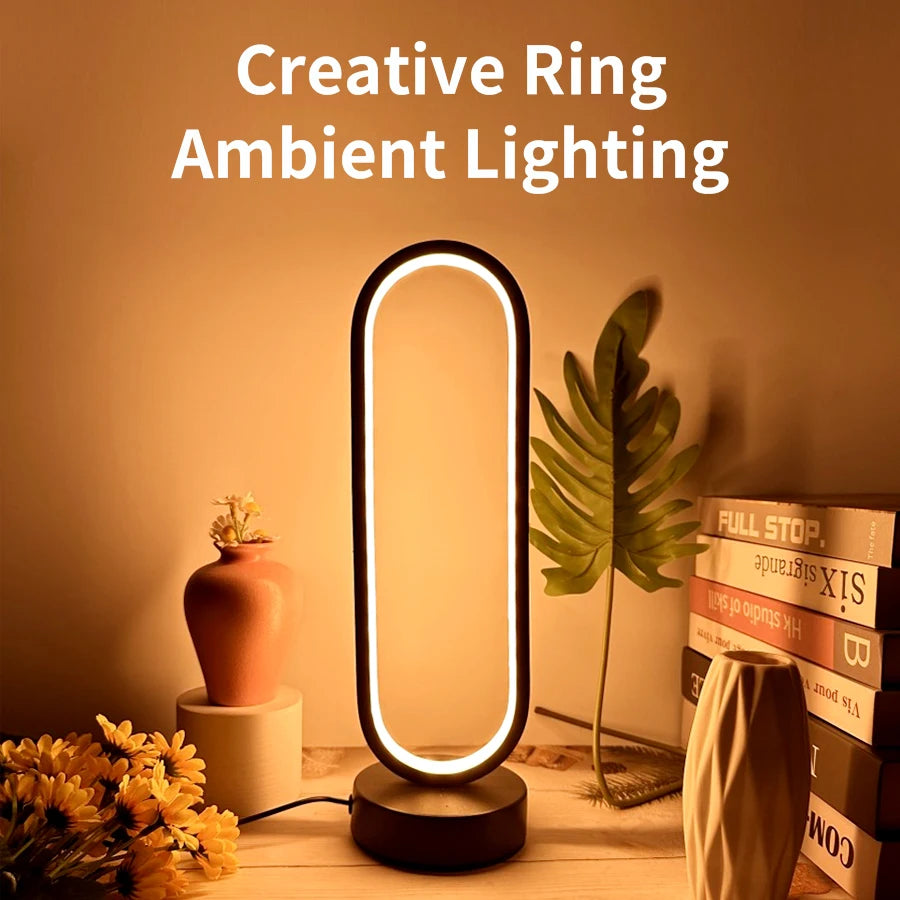 Modern LED Ring Table Lamp for Bedrooms and Living Room Decor