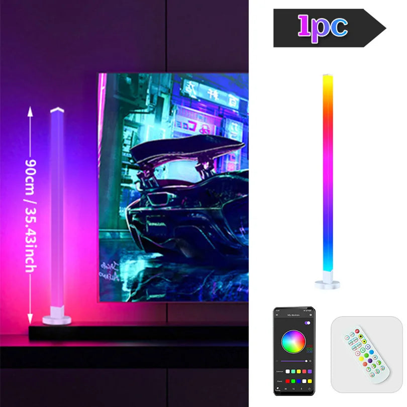 Modern LED Corner Floor Lamp with RGB App Control for Living Spaces