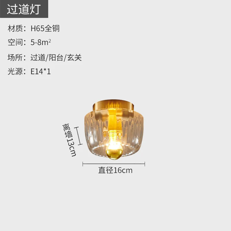 Vintage Glass Wall Lamp for Modern Home Hallways and Staircases