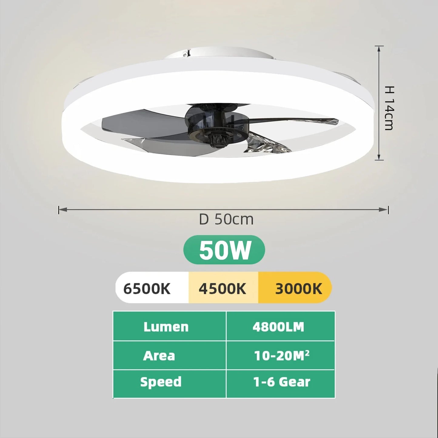 Modern LED Ceiling Fan with Remote for Quiet Living Room Ambience