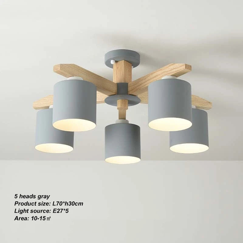 Modern Solid Wood Pendant Light for Dining Rooms and Kitchens