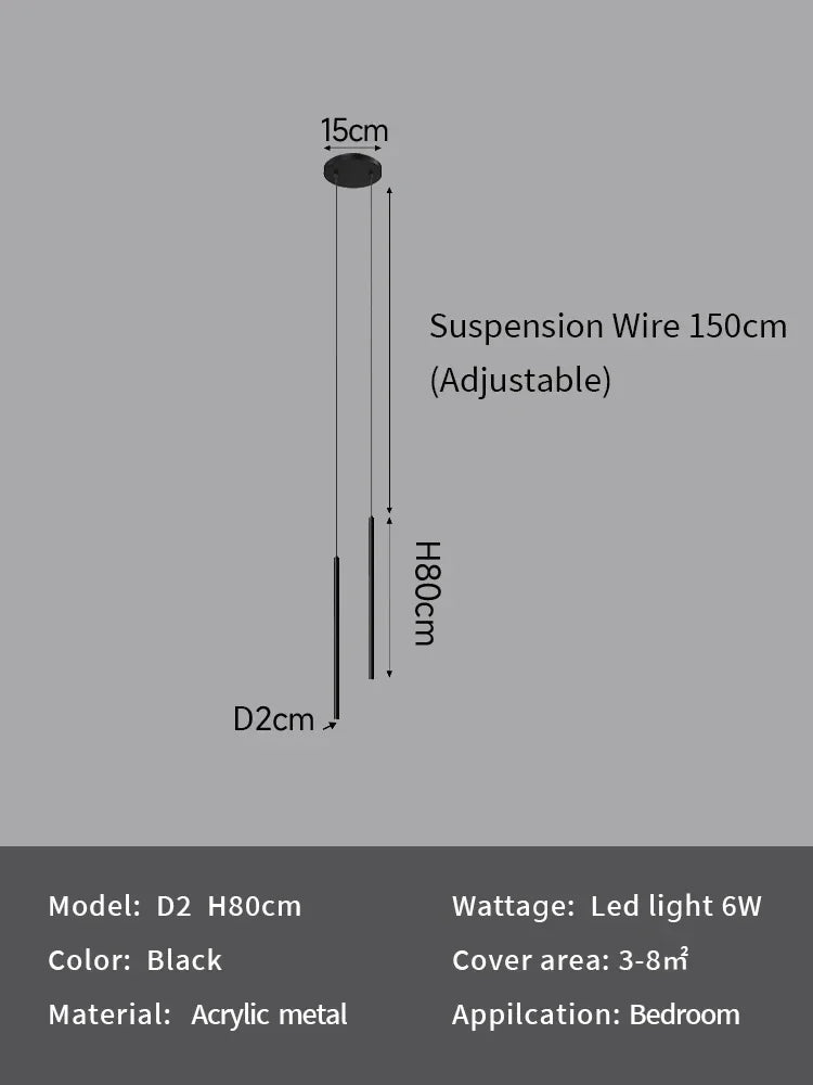 Modern Minimalist LED Pendant Light for Bedroom Bedside and Coffee Bar Decor