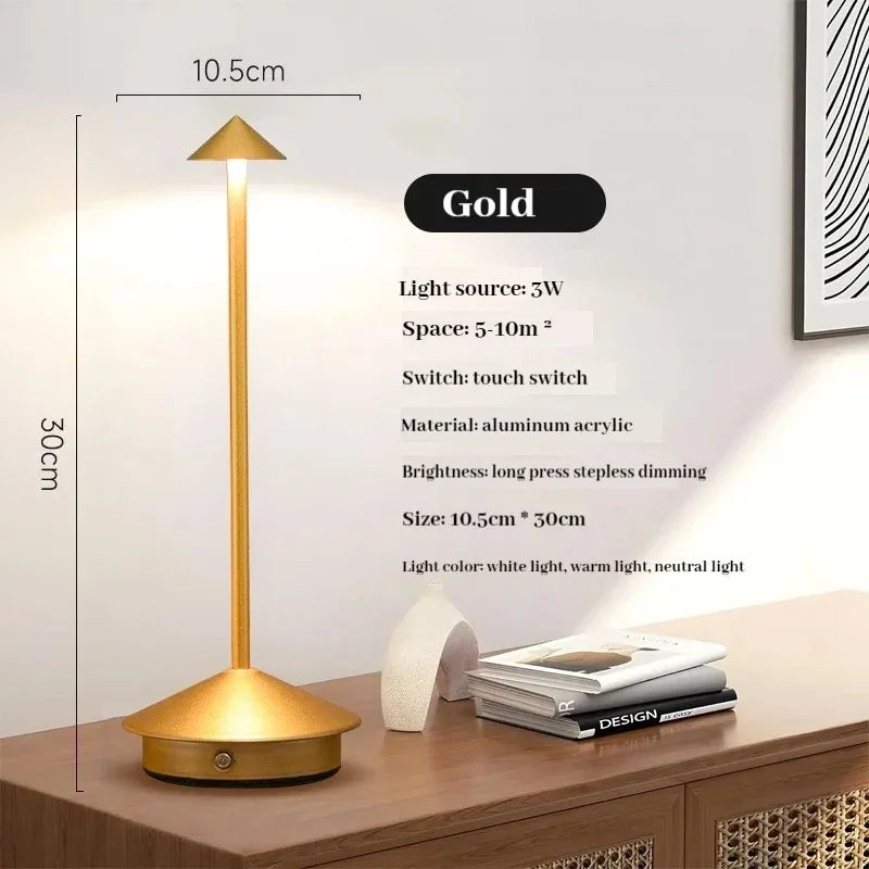 Rechargeable Touch LED Table Lamp for Modern Restaurants and Hotels