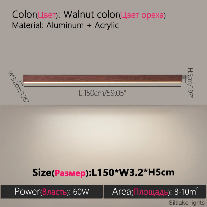 Minimalist LED Linear Ceiling Light for Modern Living Rooms and Offices