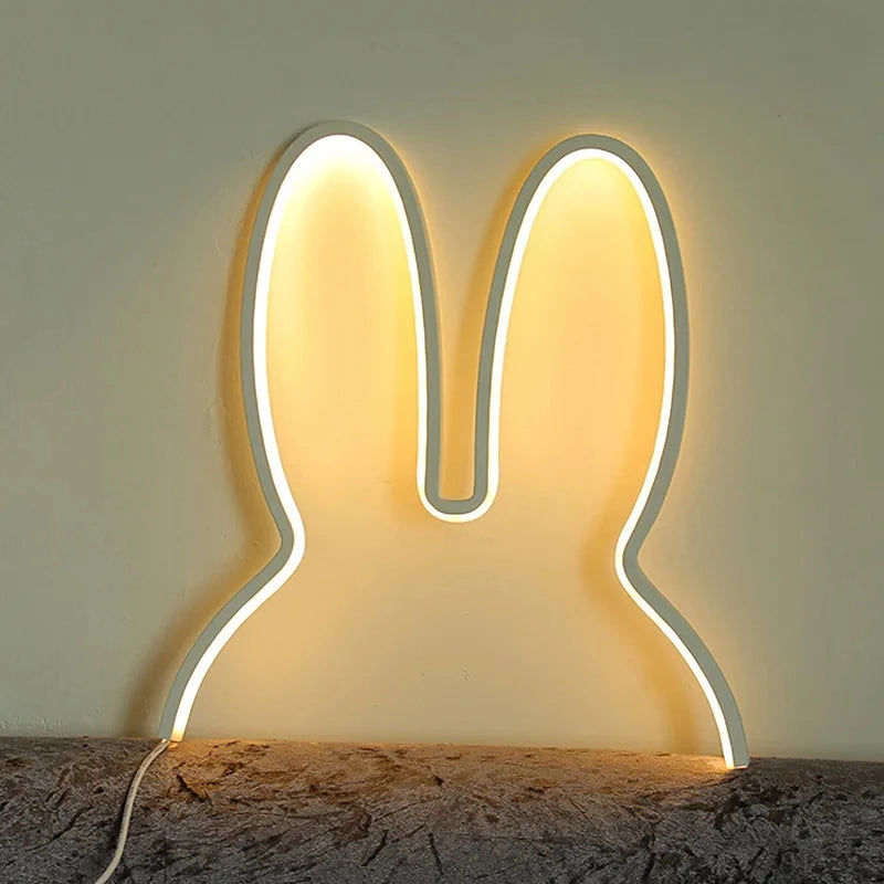 Cute Rabbit LED Desk Lamp for Childrens Bedroom and Nursery Decor