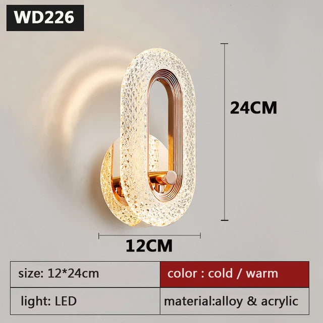 Modern Nordic LED Wall Sconce for Bedroom and Contemporary Interiors