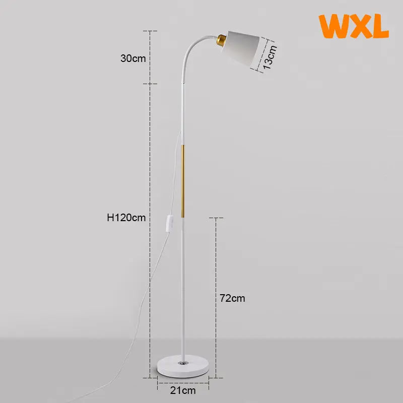 Adjustable Wrought Iron Floor Lamp for Modern Living Rooms and Reading Corners