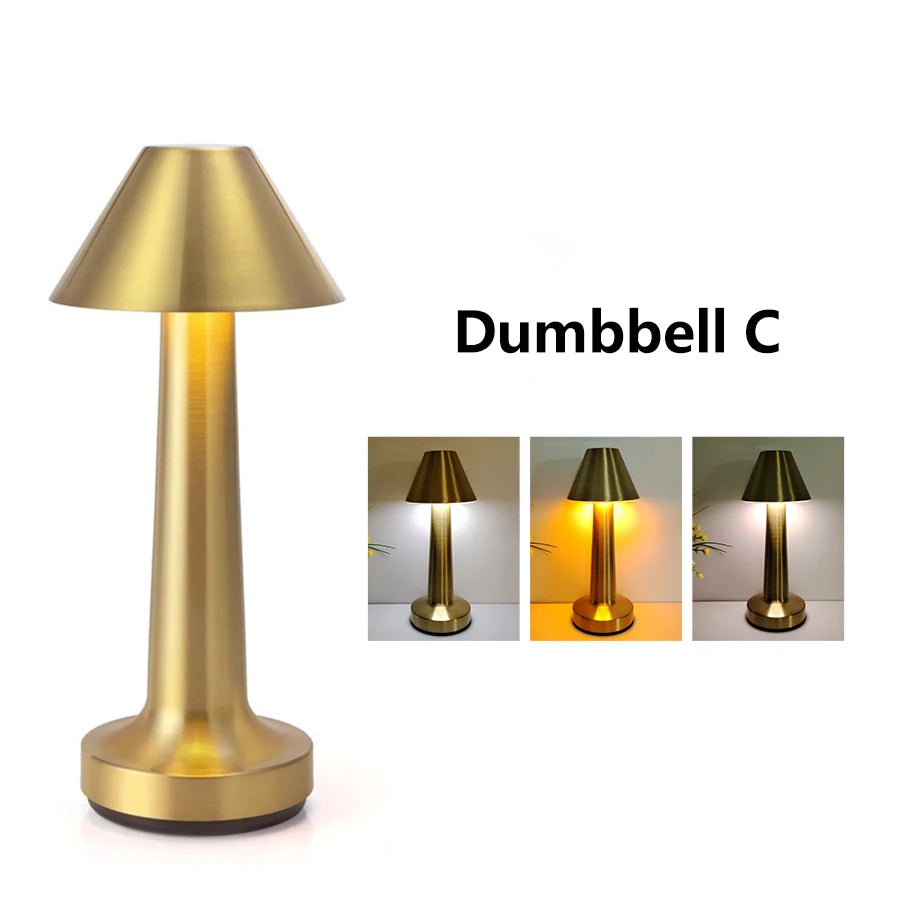 Modern Rechargeable Metal Table Lamp for Restaurants and Cafes