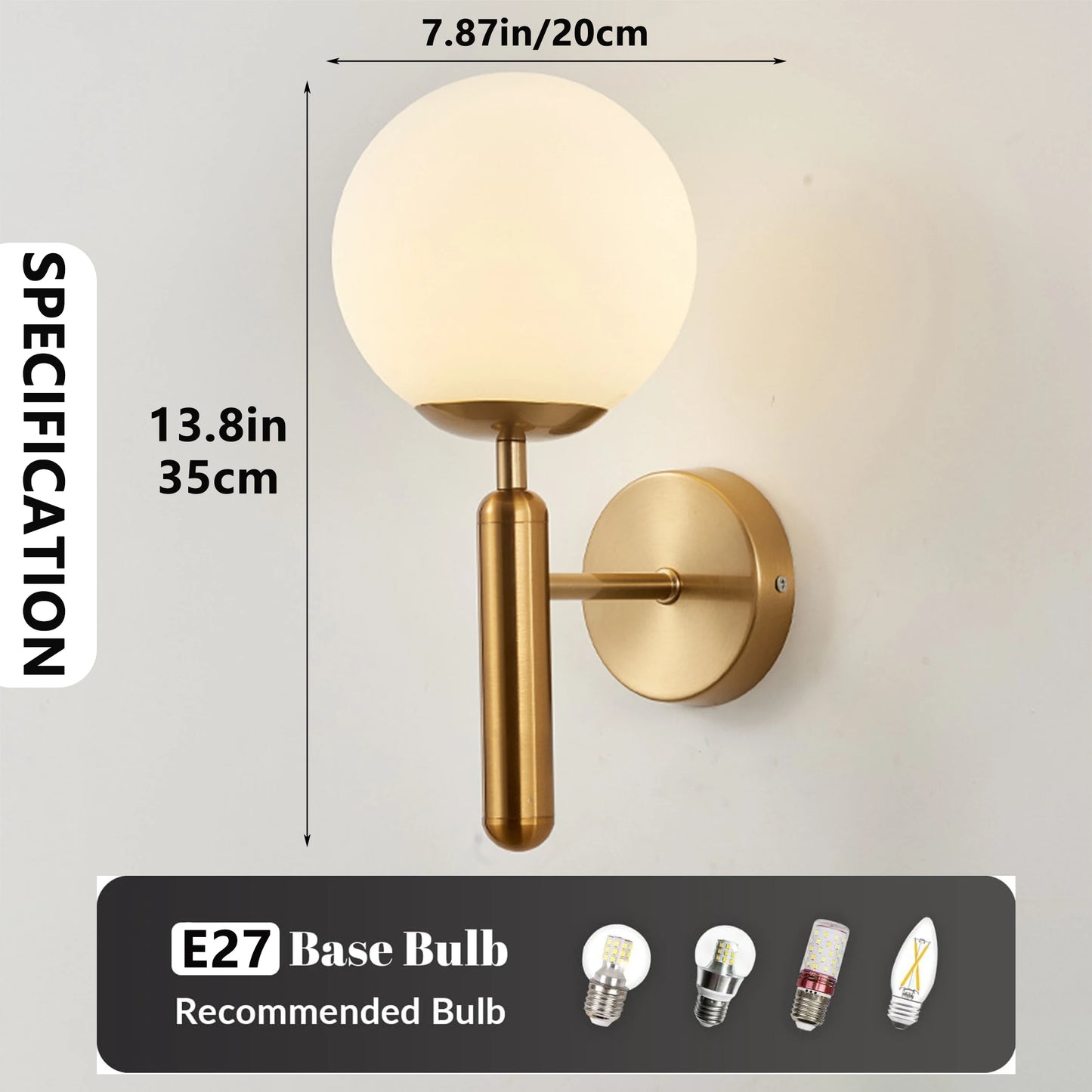Modern Wall Light for Bedroom Bedside and Living Room Decor