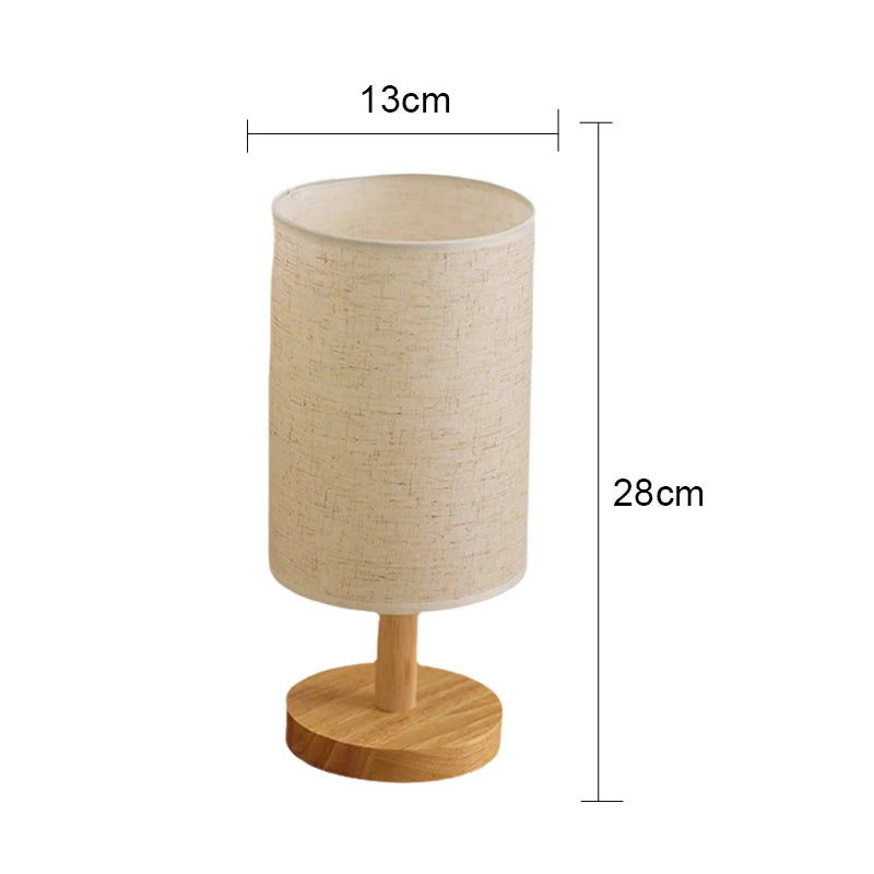Modern Japanese Inspired Fabric Table Lamp for Bedroom and Hotel Bedside