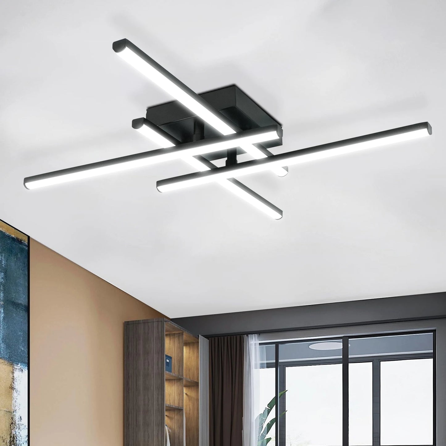 Modern LED Flush Mount Ceiling Light for Living Room and Bedroom