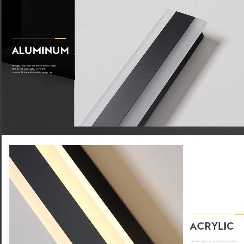Modern Linear Outdoor LED Wall Sconce for Garden and Porch Lighting