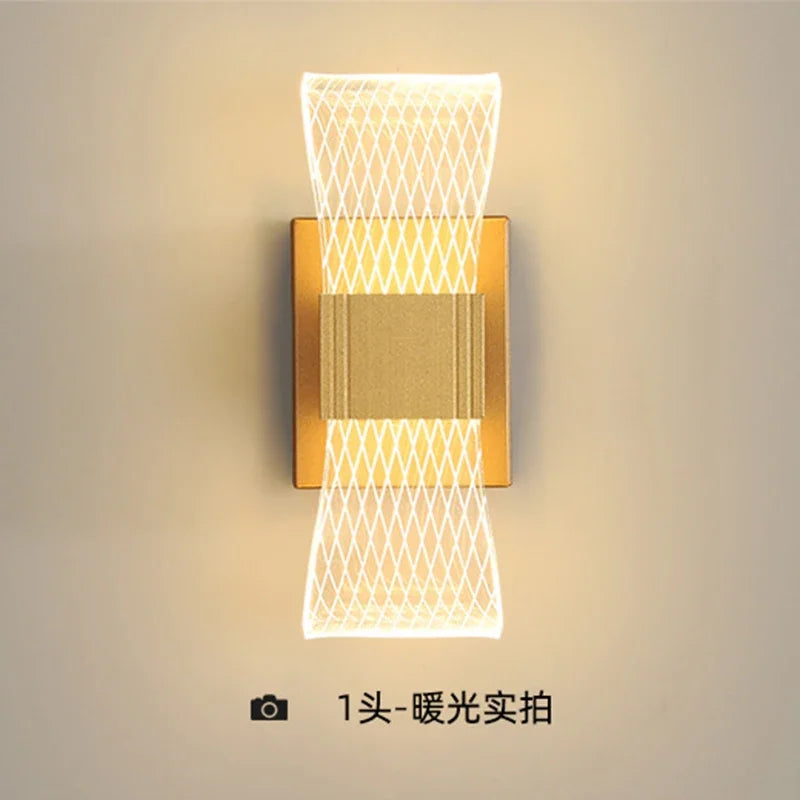 Nordic Aluminum LED Wall Light for Modern Living Room and Bedroom