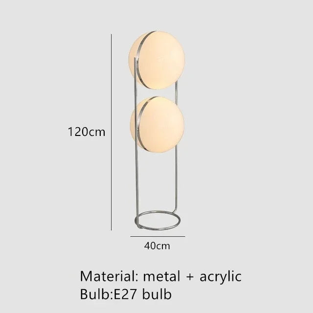 Modern Chrome and Acrylic Globe Floor Lamp for Hotel and Living Rooms