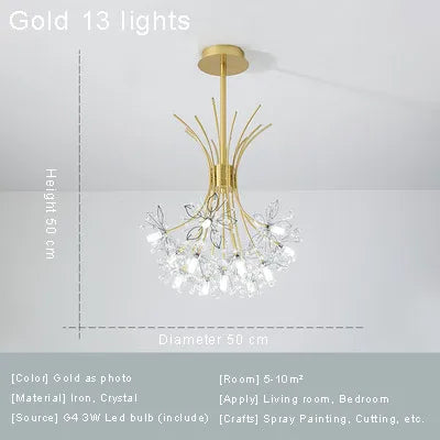 Modern Black Crystal LED Chandelier for Living Rooms and Dining Spaces