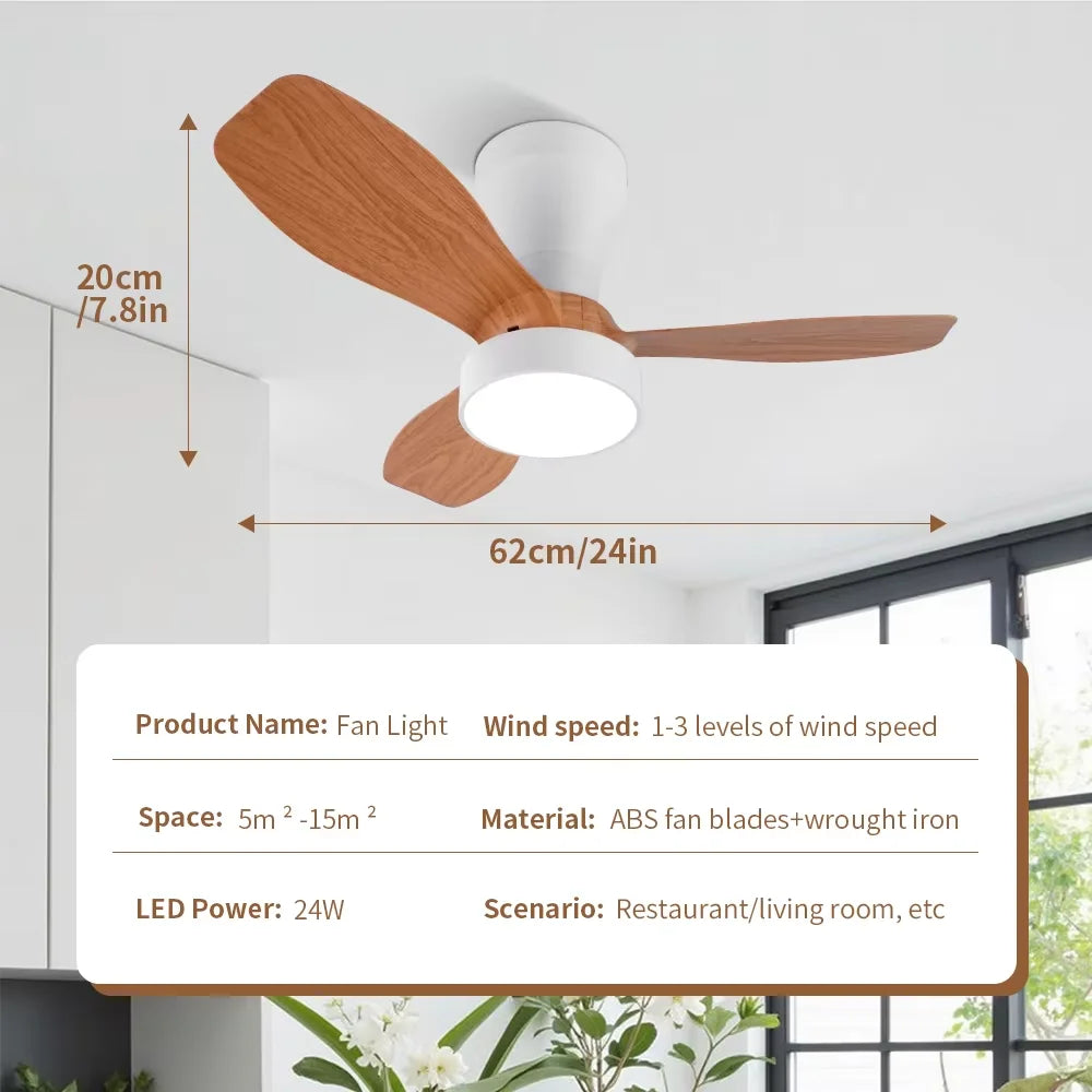 Modern LED Ceiling Fan with Remote for Living Rooms and Bedrooms