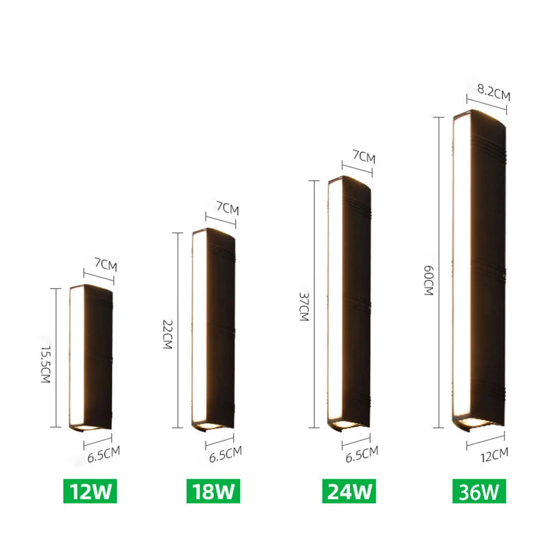 Modern LED Linear Outdoor Wall Sconce for Garden and Porch Lighting