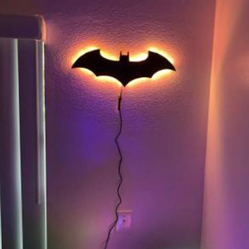 Modern Wooden Bat Wall Lamp for Bedroom and Atmospheric Decor