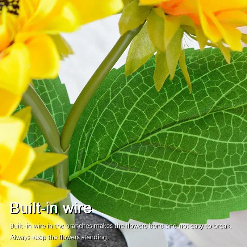 Rechargeable Sunflower LED Table Lamp for Modern Bedroom and Desktop Decor