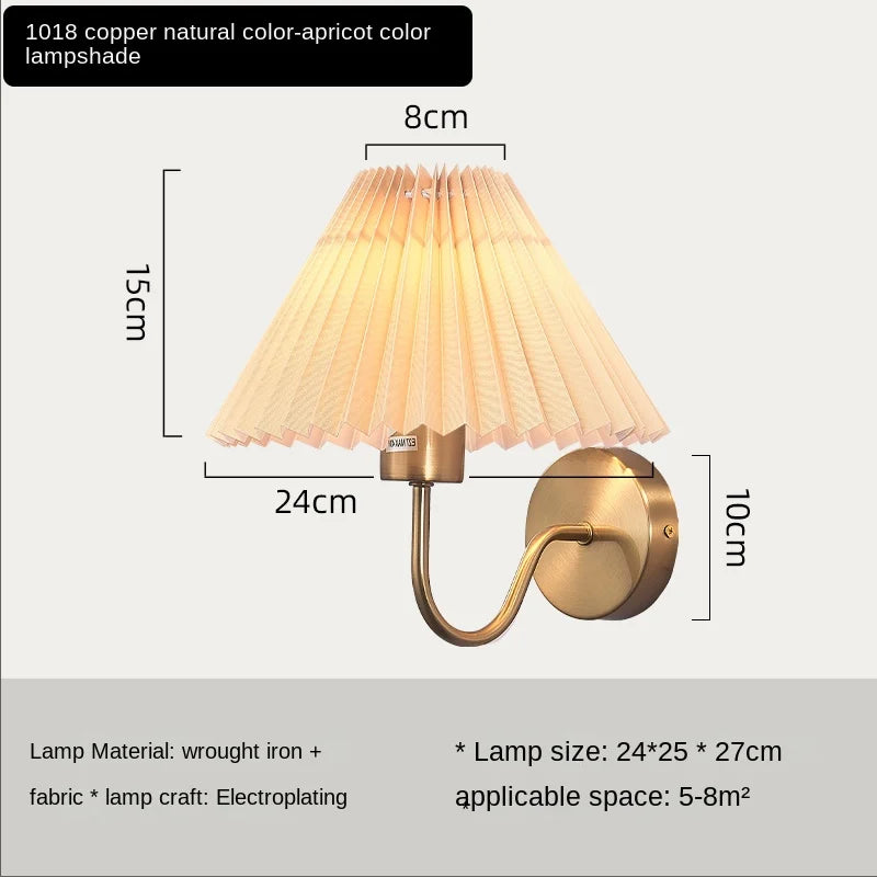 Nordic Pleated Fan Wall Lamp for Modern Living and Bedrooms