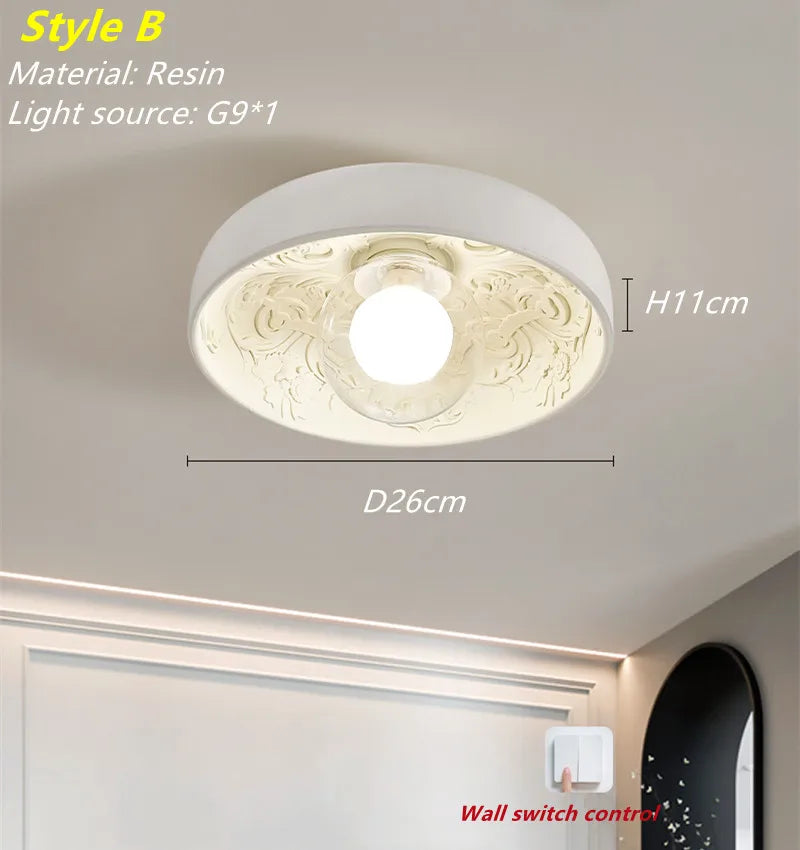 Modern French Cream Ceiling Light for Elegant Bedrooms and Hallways