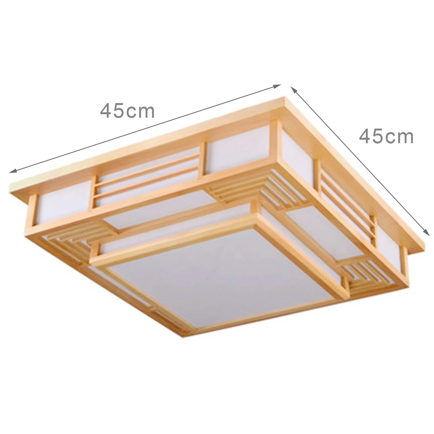 Japanese Minimalist Wood LED Ceiling Light for Living Rooms and Bedrooms