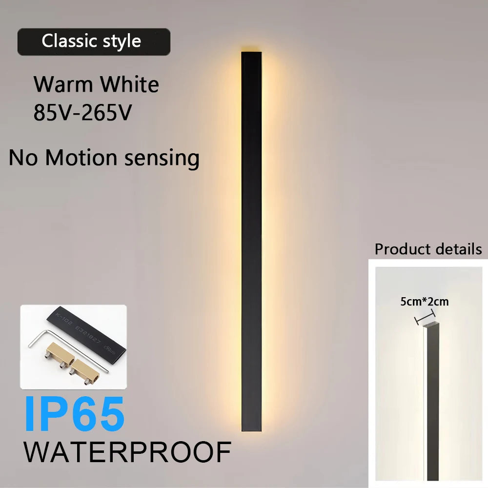 Modern LED Outdoor Wall Sconce with Motion Sensor for Garden and Patio
