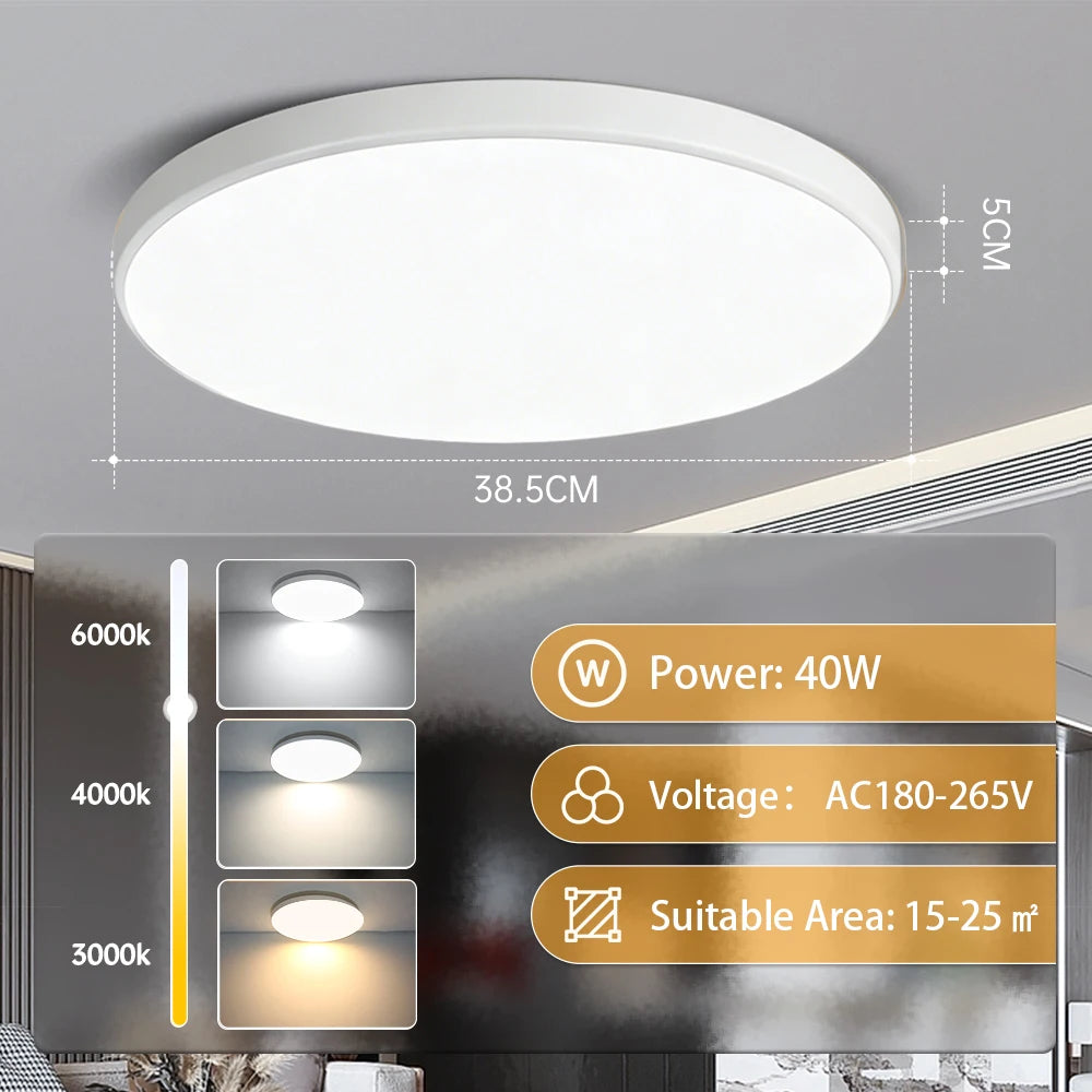 Modern Ultra-Thin LED Ceiling Light for Contemporary Bedrooms and Kitchens