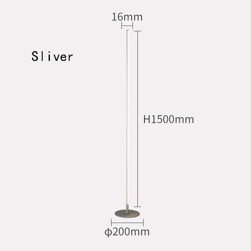 Modern Minimalist LED Floor Lamp in Gold for Living Rooms and Offices