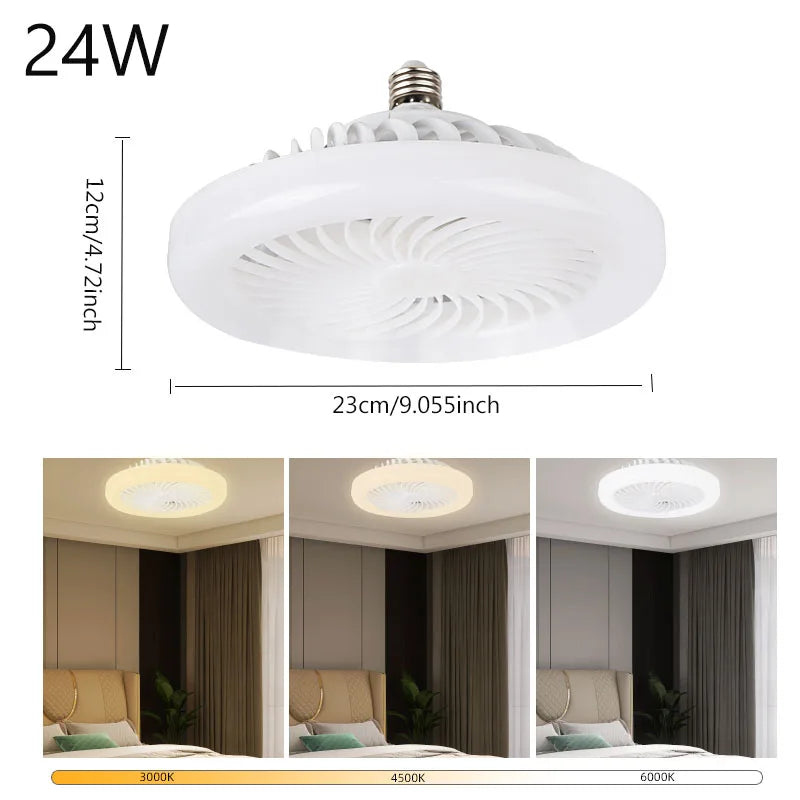 Modern LED Ceiling Fan with Remote Control for Living Room Ambience