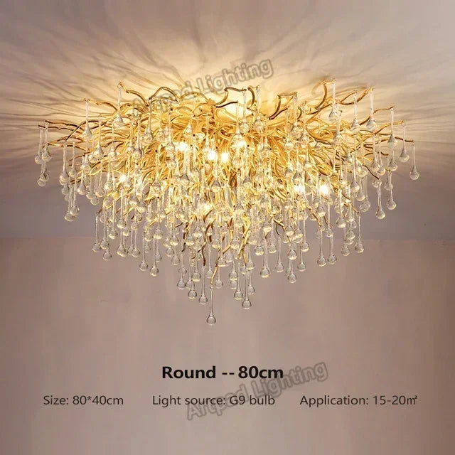 Luxury Rectangular Gold Crystal Chandelier for Modern Dining and Living Rooms