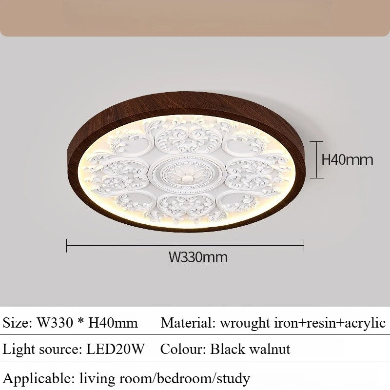 French Style Cream Flush Mount Ceiling Lamp for Elegant Bedroom and Study