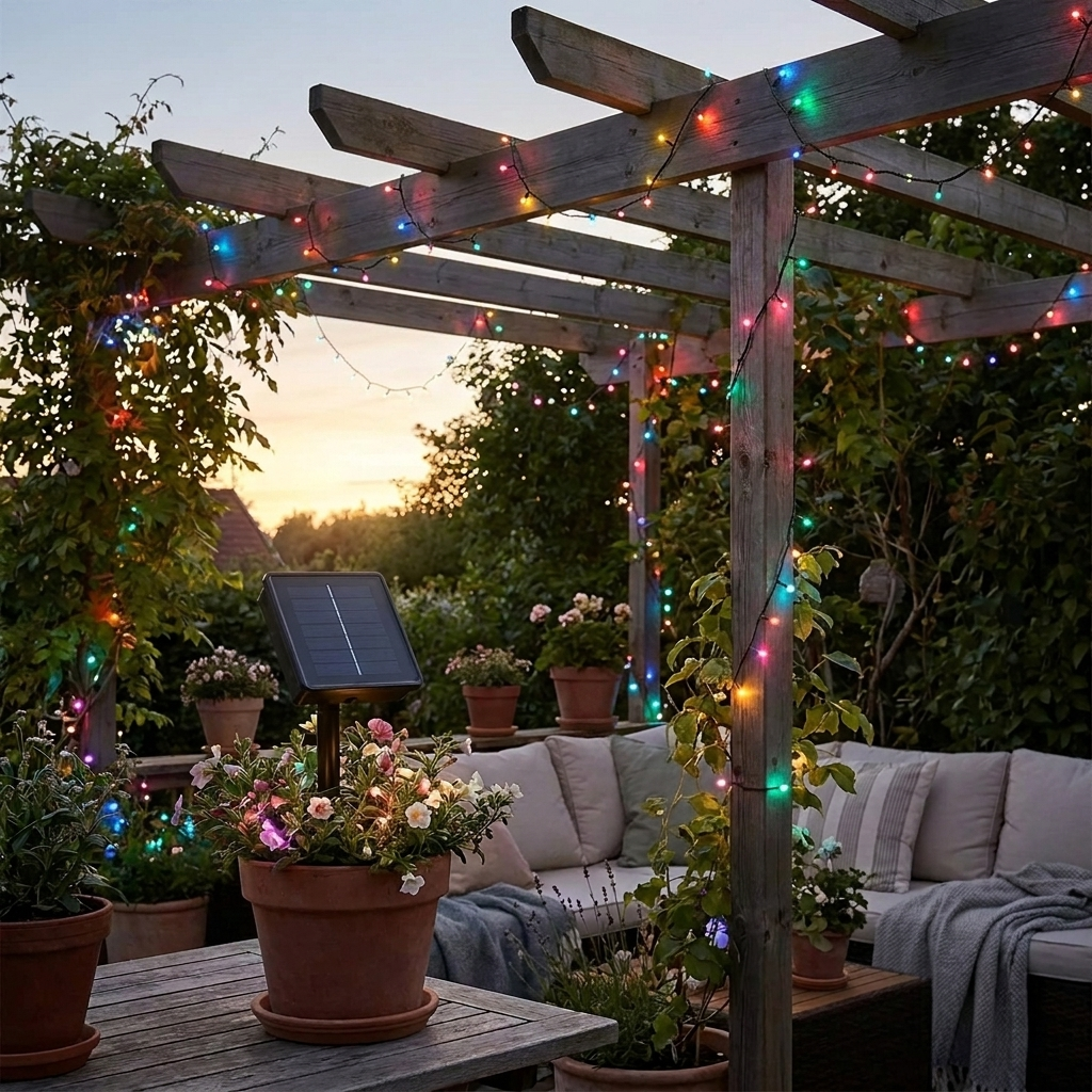 Wasserdichte LED Solar Lichterkette - Multicolour Licht