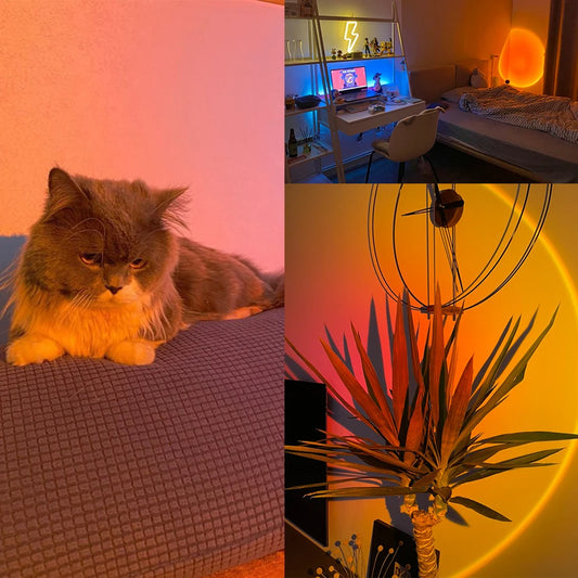 Smart RGB Sunset Projection Lamp for Ambient Mood Lighting and Photography
