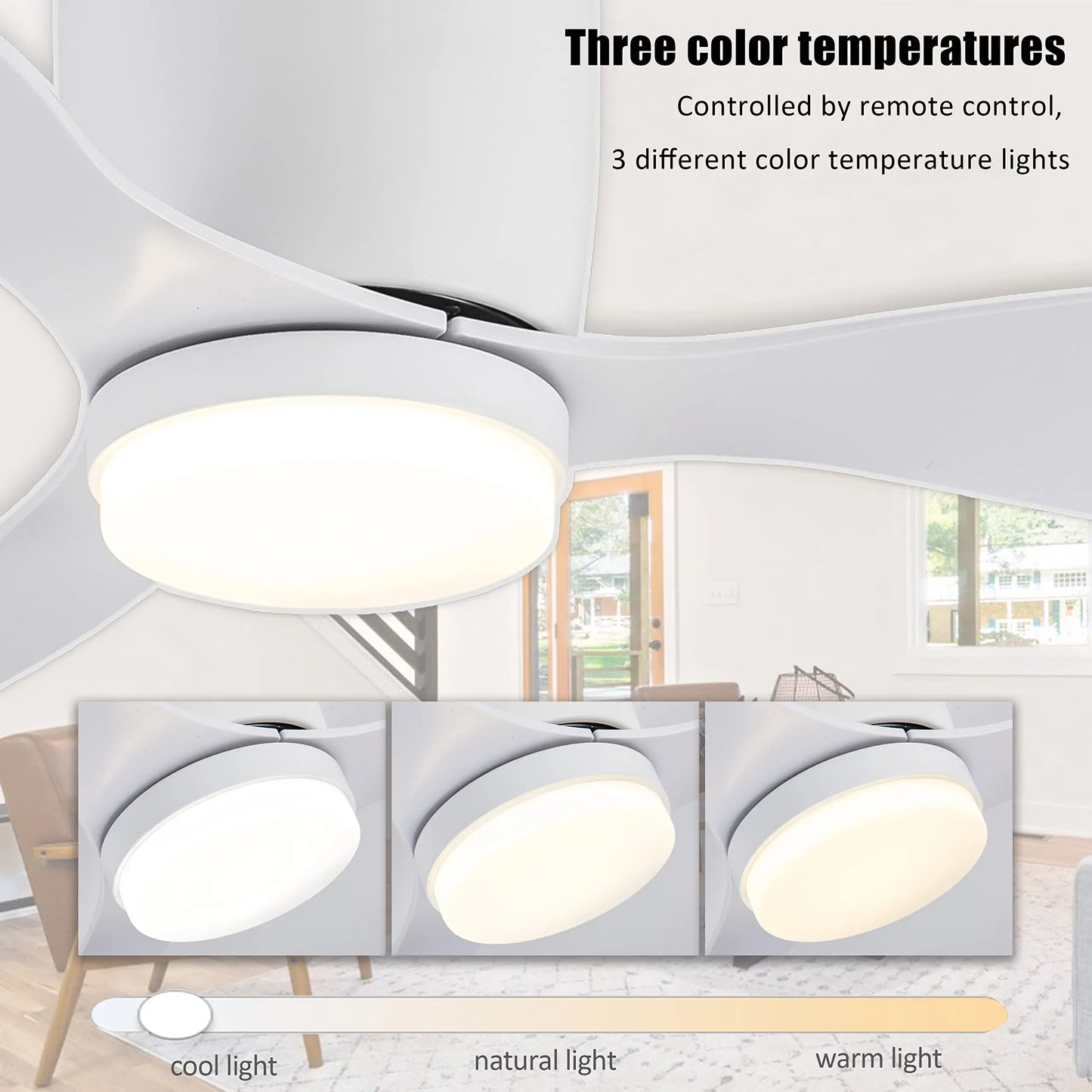 Modern Ceiling Fan with Integrated LED Light and Remote Control