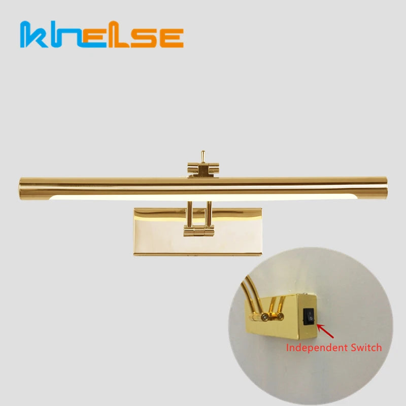 Modern Stainless Steel LED Vanity Light for Bathroom Mirror Lighting