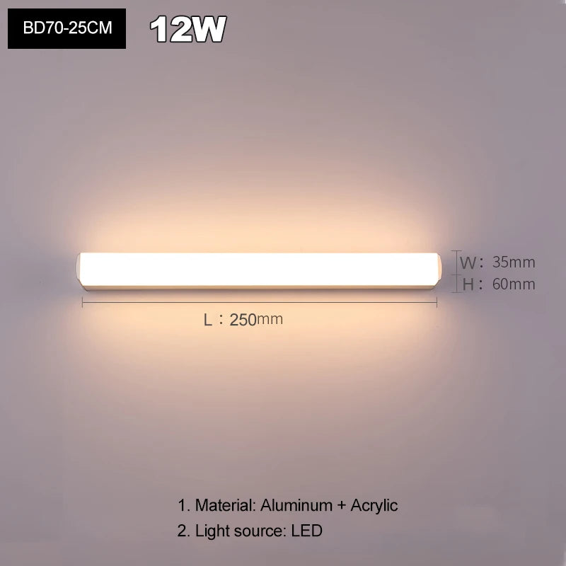 Modern LED Bathroom Vanity Mirror Wall Sconce for Fog-Free Lighting