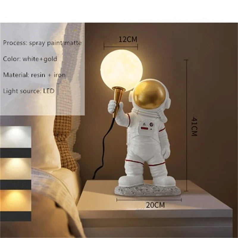 Astronaut Moon LED Wall Light for Childrens Bedroom and Playroom