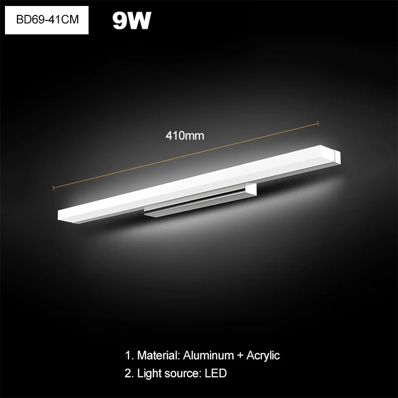Modern LED Bathroom Vanity Mirror Wall Sconce for Fog-Free Lighting
