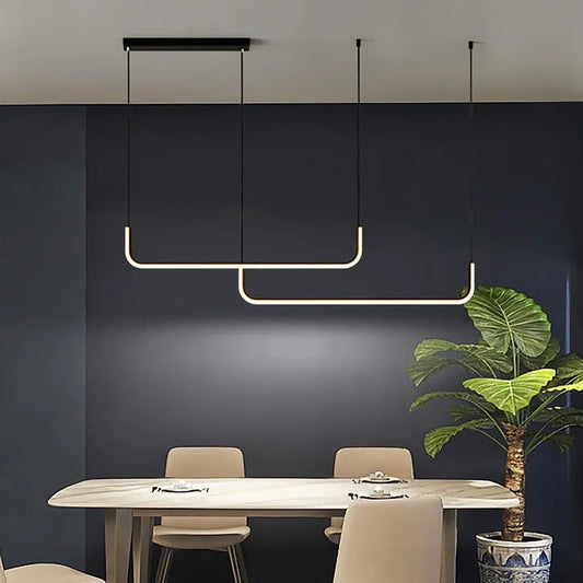 Minimalist LED Dimmable Chandelier for Modern Dining Rooms and Kitchens