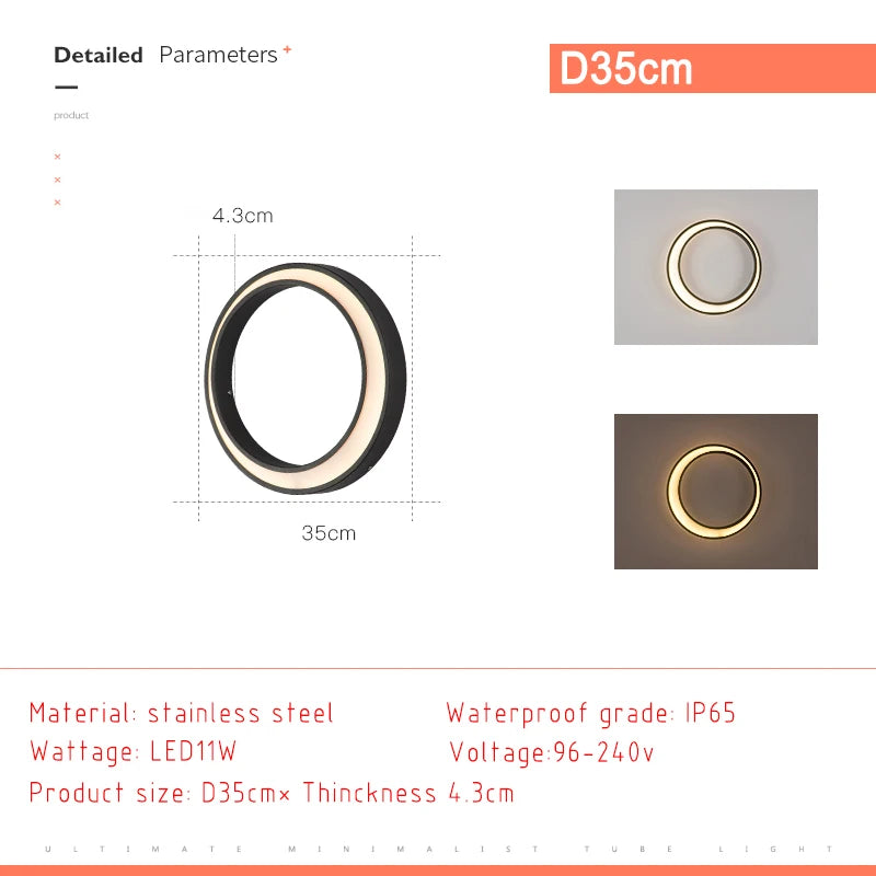 Modern LED Wall Sconce for Outdoor Garden and Patio Lighting