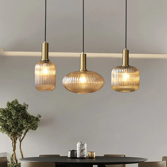 Colorful Retro Glass Pendant Light for Modern Dining and Cafe Spaces