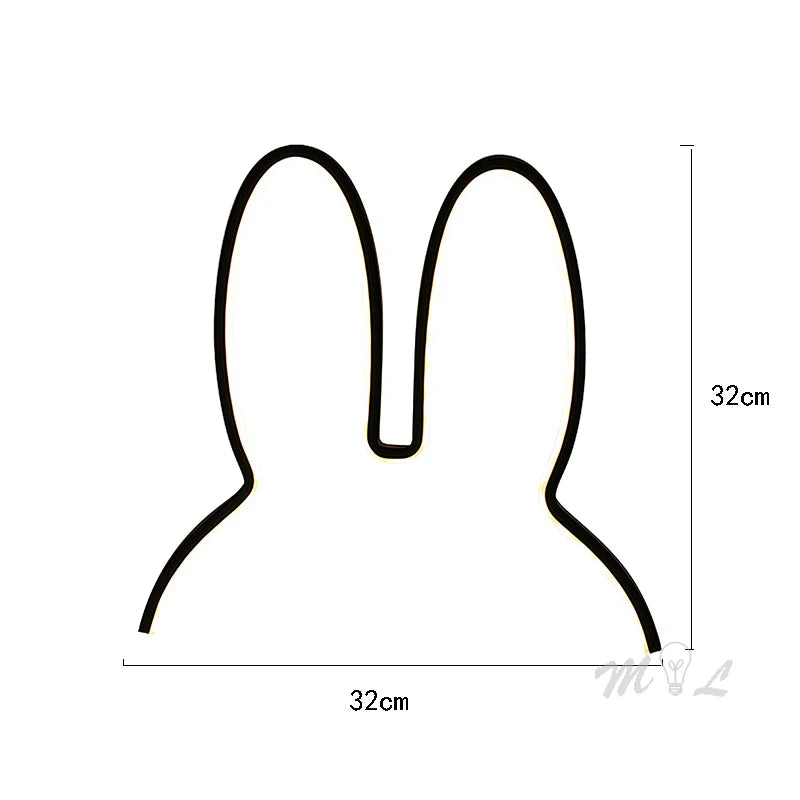 Cute Rabbit LED Desk Lamp for Childrens Bedroom and Nursery Decor
