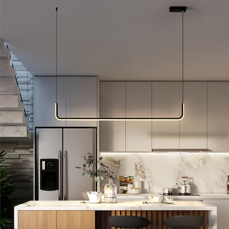 Minimalist LED Dimmable Chandelier for Modern Dining Rooms and Kitchens