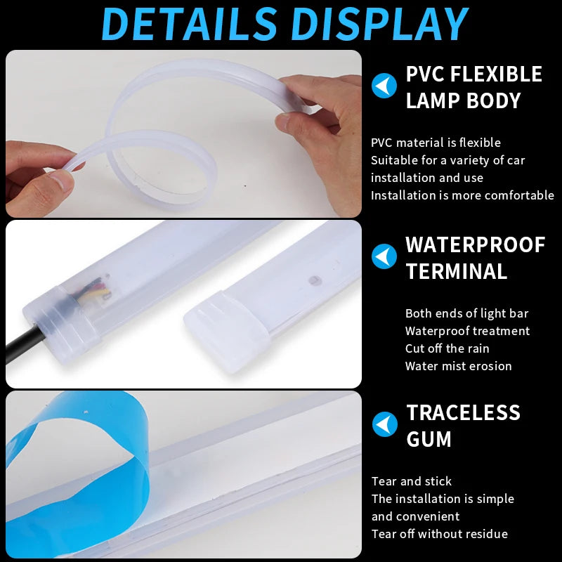 Flexible LED Daytime Running Light Strip for Automotive Headlight Styling