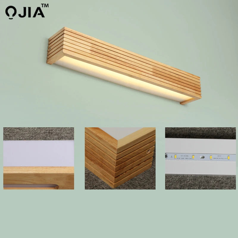 Modern Wood Wall Lamp for Bedroom Study and Hallway Lighting