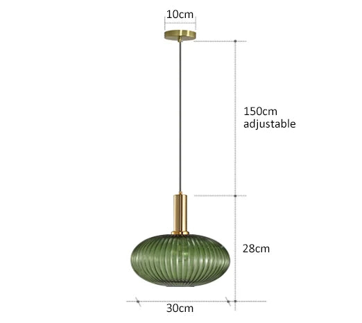 Colorful Retro Glass Pendant Light for Modern Dining and Cafe Spaces