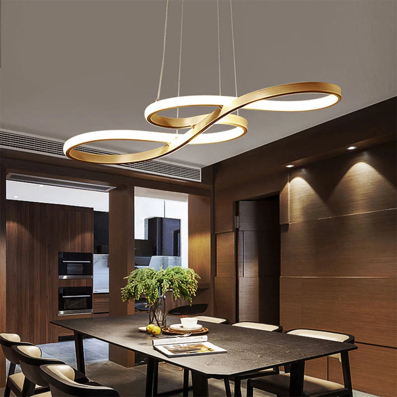 Modern LED Kitchen Island Pendant Light with Remote Dimmable Dining Lighting